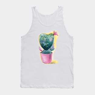 Cute cactus heart blooming Tank Top